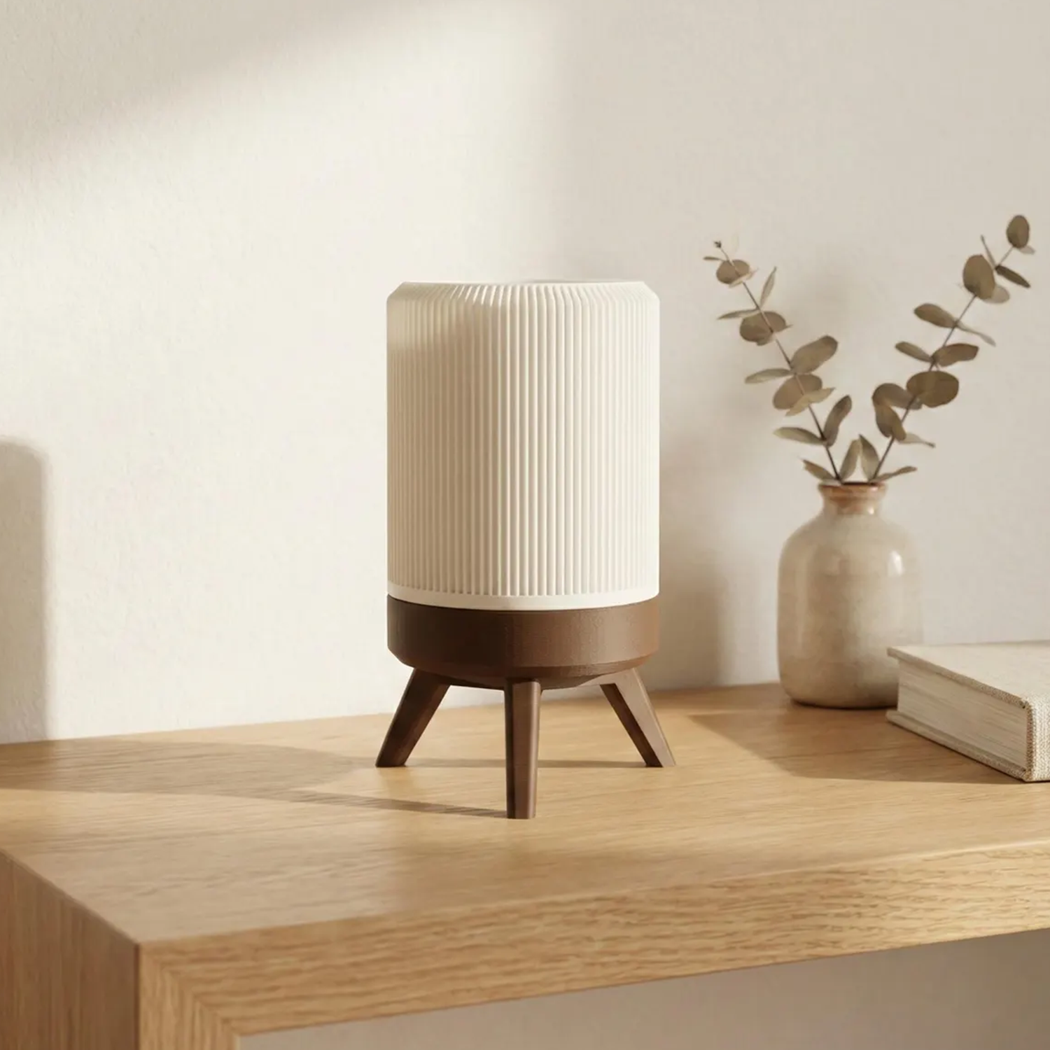 Tripod Base Cylindrical Mood Lighting Lamp, Minimalist Compact Table Night Light For Indoor Space Decoration