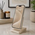 Streamlined Curved Smartphone Support Stand, Multi-Orientation Portable Device Holder For Desks And Countertops
