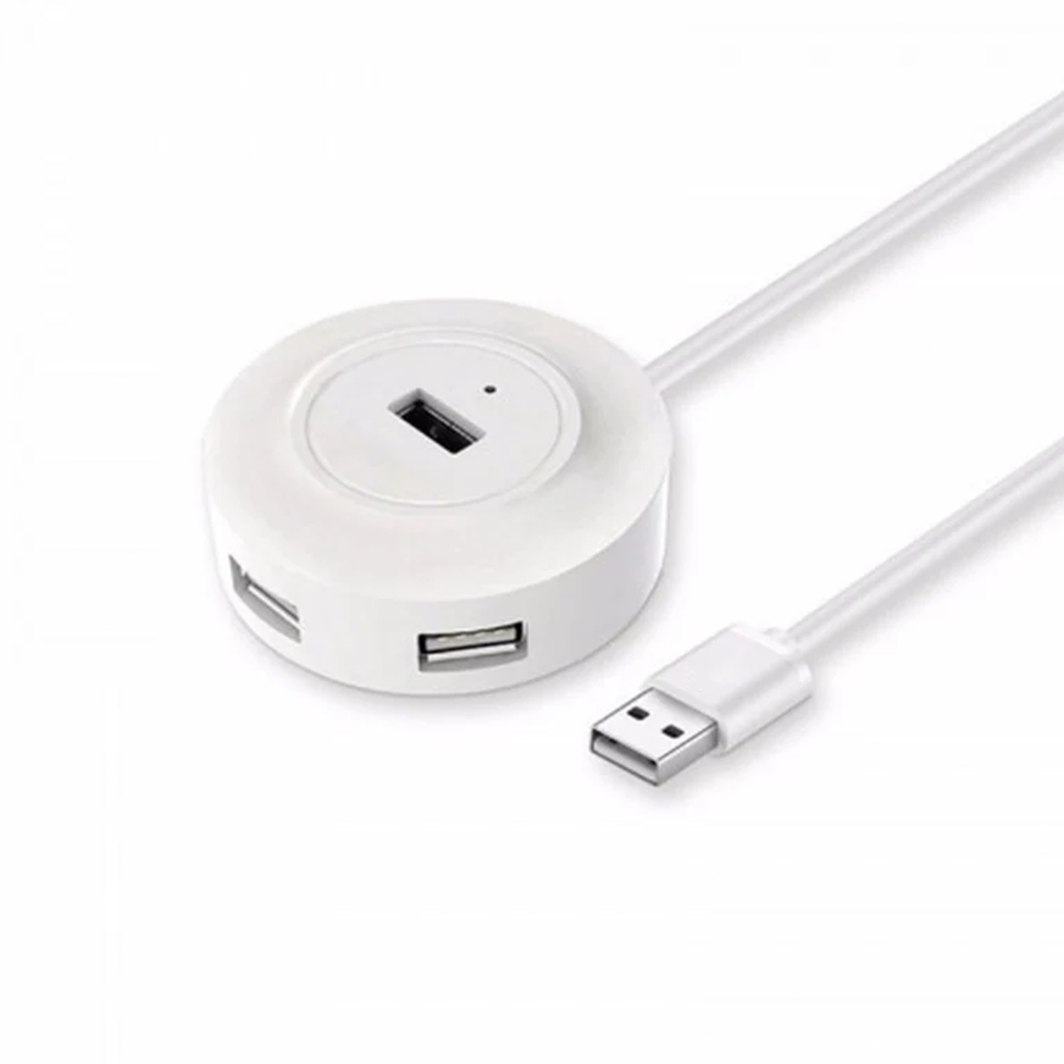 Round Compact 4-Port USB 2.0 Splitter Hub, Wired Extension Adapter For Simultaneous Connection Of Digital Peripherals