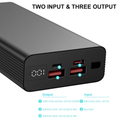 20000Mah Multi-Port Portable Power Bank, Digital Display External Battery Pack Supporting Concurrent Fast Charging