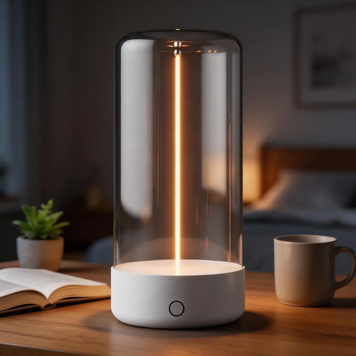 Magnetic Removable Light Strip Table Lamp, Touch Controlled Dimmable Ambient Light With Gentle Transition Lighting Modes