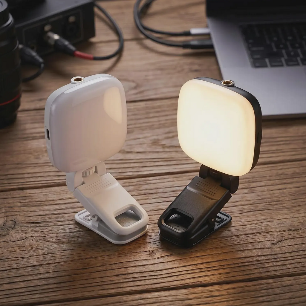 Portable Clamp-Style LED Fill Lamp, Rotatable Rechargeable Supplementary Lighting For Video Shooting And Online Calls